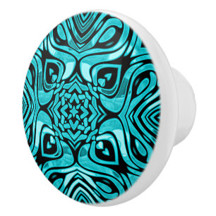 Bouton De Porte En Céramique Tendance Turquoise Turquoise Bleu Hip Bohemian Bal