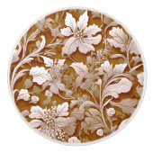 Bouton De Porte En Céramique Terra cotta Burnt Orange Boho botanique moderne (Devant)