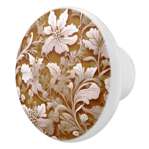 Bouton De Porte En Céramique Terra cotta Burnt Orange Boho botanique moderne