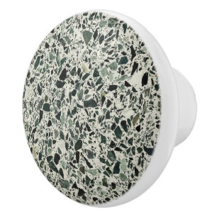Bouton De Porte En Céramique Terrazzo Vert Moderne