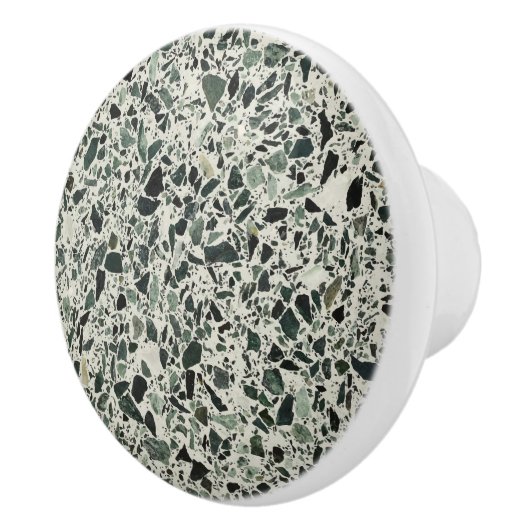 Bouton De Porte En Céramique Terrazzo Vert Moderne (Droite)