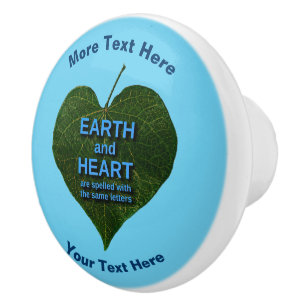 Bouton De Porte En Céramique Terre - Anagram du coeur