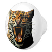 Bouton De Porte En Céramique Tête d'attaque du léopard (Droite)