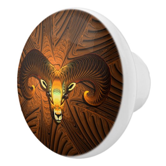 Bouton De Porte En Céramique Tête de bélier (Droite)