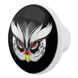 Bouton De Porte En Céramique Tête de chouette