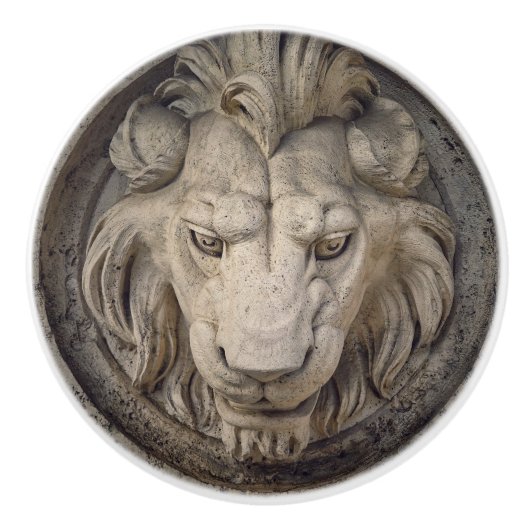 Bouton De Porte En Céramique Tête de lion (Devant)