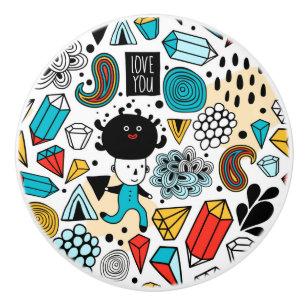 Bouton De Porte En Céramique Tête folle