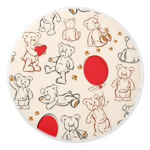 Bouton De Porte En Céramique Texture avec le nounours