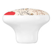 Bouton De Porte En Céramique Texture avec le nounours (Côté)