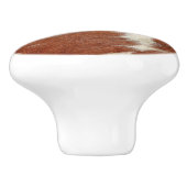 Bouton De Porte En Céramique texture Brown et blanche de la vache (Côté)