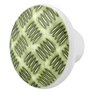 Bouton De Porte En Céramique Texture Checkered de plancher d'acier inoxydable