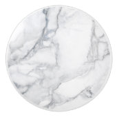 Bouton De Porte En Céramique Texture de marbre blanche (Devant)