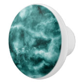 Bouton De Porte En Céramique Texture de marbre vert-foncé (Droite)