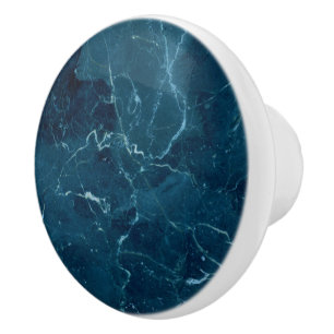 Bouton De Porte En Céramique Texture en marbre bleu marine