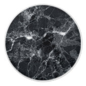 Bouton De Porte En Céramique Texture en marbre noir (Devant)