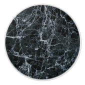 Bouton De Porte En Céramique Texture en marbre noir (Devant)