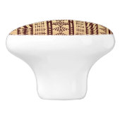 Bouton De Porte En Céramique Texture ethnique Brown (Côté)