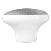 Bouton De Porte En Céramique Texture gris argenté irisée (Côté)