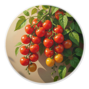Bouton De Porte En Céramique Thème de jardinage de plante de tomate pour l'été