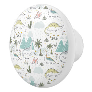 Bouton De Porte En Céramique Tige en céramique Dinosaures