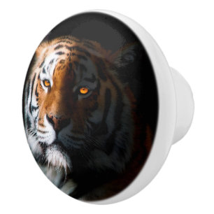 Bouton De Porte En Céramique Tiger Portrait