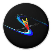 Bouton De Porte En Céramique Tiki Surfer (Devant)