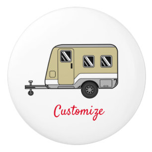 Bouton De Porte En Céramique Tiny Tan Caravan Camper Thunder_Cove