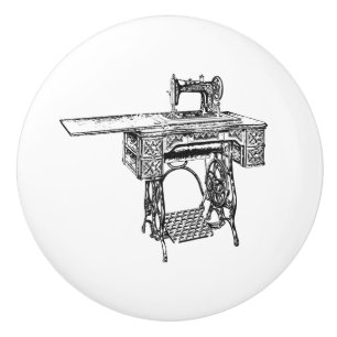 Bouton De Porte En Céramique Tirage en céramique - Thème de couture Vintage, Ch