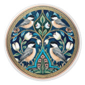 Bouton De Porte En Céramique Tiret de meuble en céramique en forme de mésange (Devant)