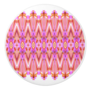 Bouton De Porte En Céramique Tiroir à motif rose