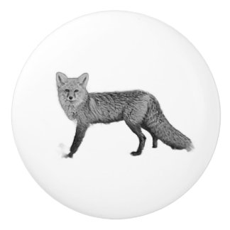 Bouton De Porte En Céramique Tiroir céramique renard roux II
