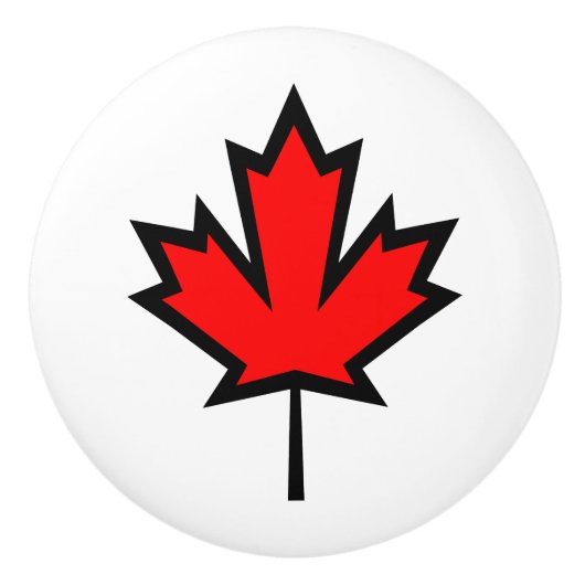 Bouton De Porte En Céramique Tiroir Feuille d'érable (Devant)