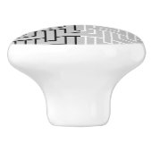 Bouton De Porte En Céramique Tiroir Monogramme Abstrait noir (Côté)