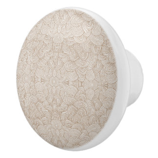 Bouton De Porte En Céramique Tissage Quantique - Neutre Chaud