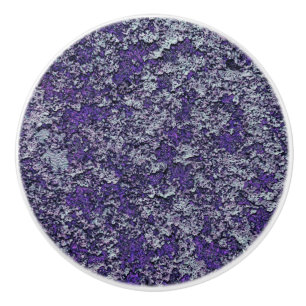 Bouton De Porte En Céramique Tissu métallique rouillé foncé Royal violet Abstra