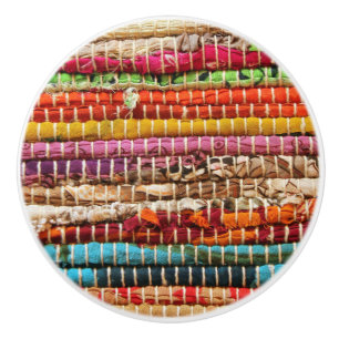 Bouton De Porte En Céramique Tissu tressé Tissu tissé naturel