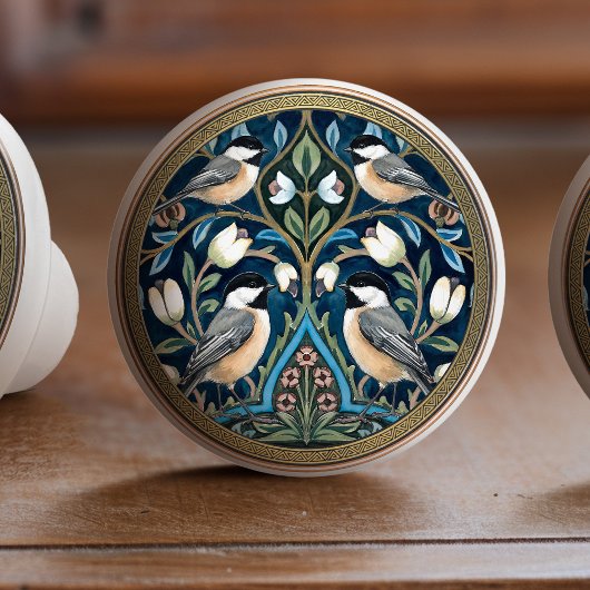 Bouton De Porte En Céramique Titmouse Bird Ceramic Pull Knob