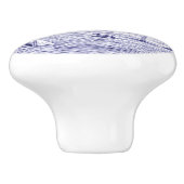 Bouton De Porte En Céramique Toile Bleu Décor Pays Français (Côté)