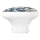 Bouton De Porte En Céramique Toile Bleue Château Français (Côté)