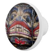 Bouton De Porte En Céramique Tonnerre à visage totem (Droite)