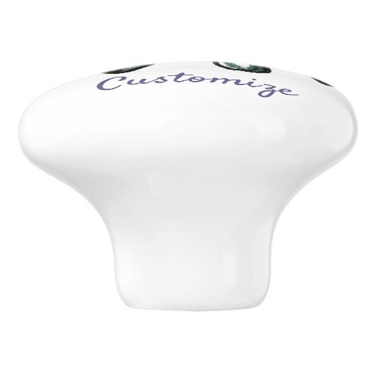 Bouton De Porte En Céramique Tonnerre-Cove d'Octopus bleu (Côté)