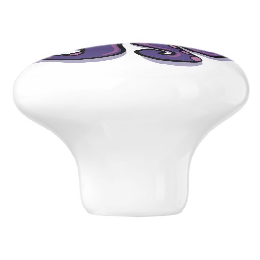 Bouton De Porte En Céramique Tonnerre-Cove mignonne pourpre (Côté)