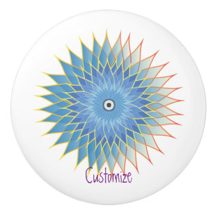 Bouton De Porte En Céramique Tonnerre de Mandala Lotus Blossom