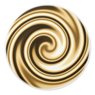 Bouton De Porte En Céramique Tons dorés Spirale en douceur flou