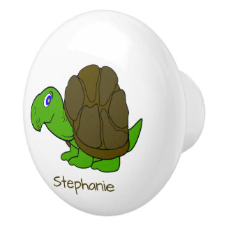 Bouton De Porte En Céramique Tortoise Design Personalised