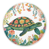Bouton De Porte En Céramique Tortue de mer (Devant)