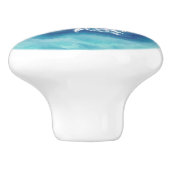 Bouton De Porte En Céramique Tortues blanches dans l'océan bleu (Côté)