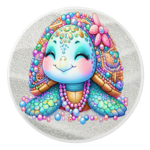 Bouton De Porte En Céramique Tortues Bling Precious - Plus sur le chemin -