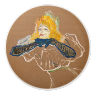 Bouton De Porte En Céramique Toulouse-Lautrec - Yvette Guilbert chantant
