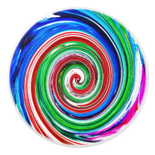 Bouton De Porte En Céramique tourbillon de couleurs